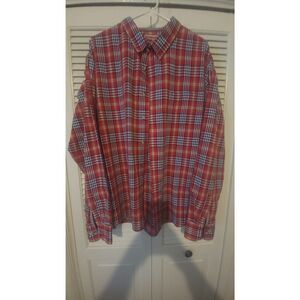 Wrangler Jeans Co Mens 3XL Long sleeve shirt red/white/blue 100% cotton